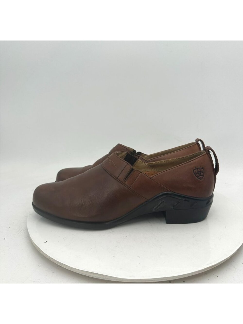 Ariat Paddock Women Size 8B Brown Leather Comfort Clog Western Ankle Boot